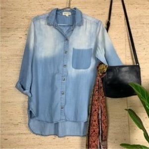 Anthropologie Cloth & Stone, Faded Button Down Denim Shirt